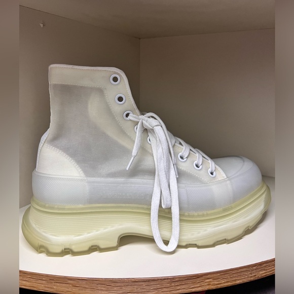 Alexander McQueen Off-White‎ Mesh Tread Slick High Sneakers Size 43 - Picture 1 of 10